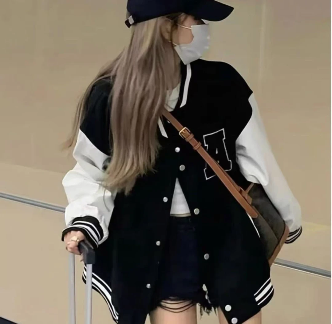 9515 美式复古拼色袖棒球服外套A28-12