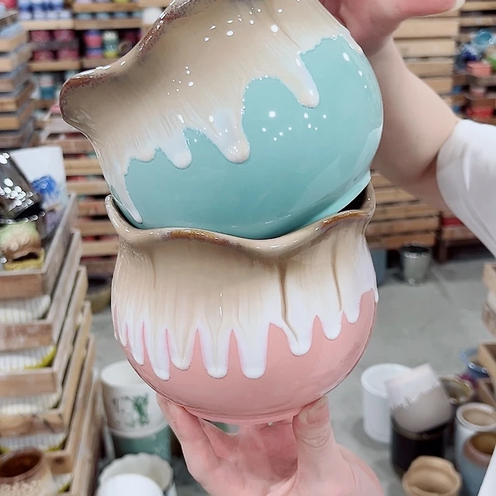 有孔.凑单10元陶瓷花盆发货！