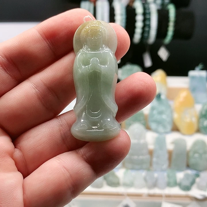 吊坠(不含链)未镶嵌翡翠13站观音