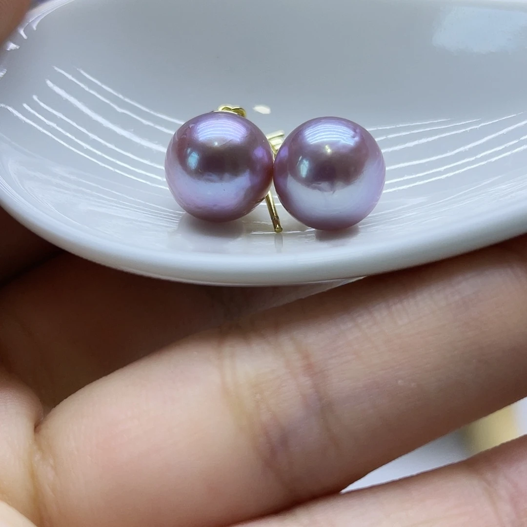 银S925镶嵌耳饰淡水珍珠