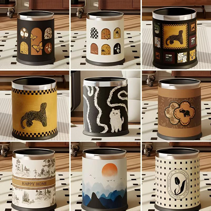 【直播间花色随便选敞口垃圾桶】客厅高颜值嵌入式钢圈大容量垃圾桶