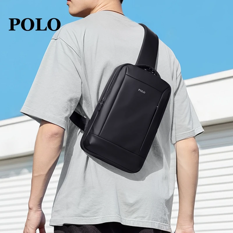 POLO户外轻便休闲肩包胸包多功能防泼水出门韩版潮流男士男款包包