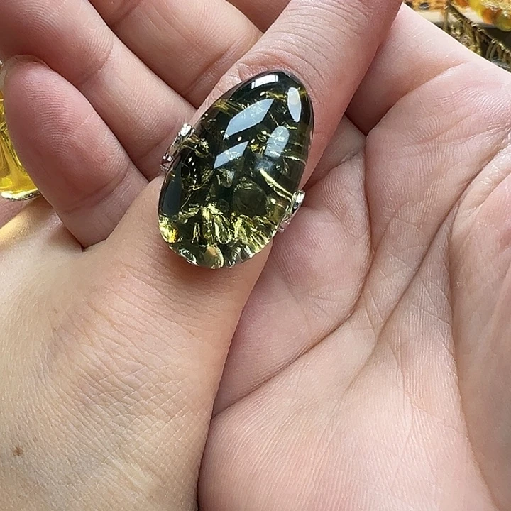 琥珀银S925镶嵌珠宝奇石