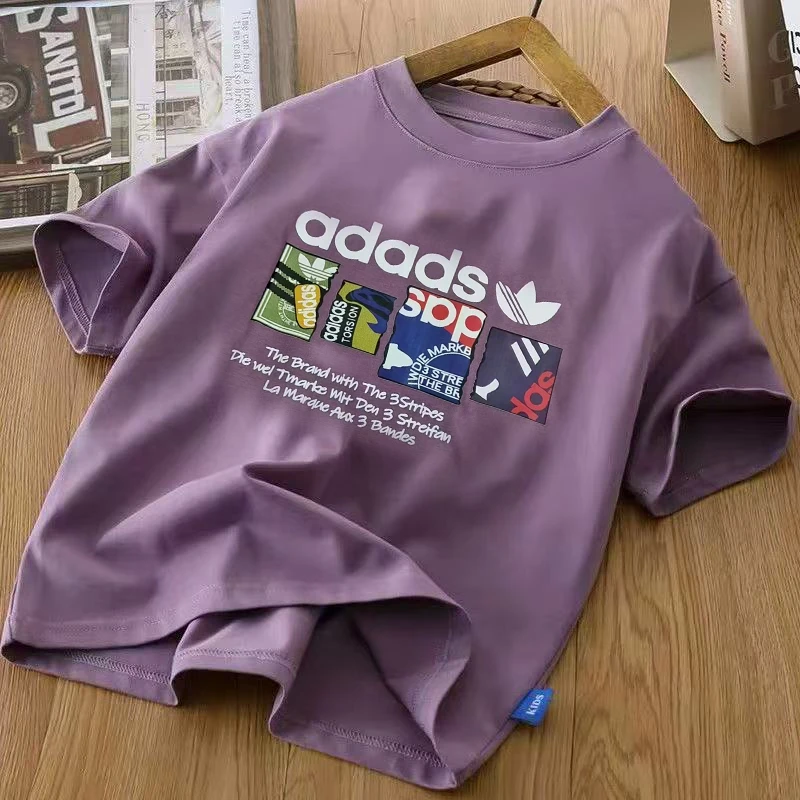 儿童夏季新款短袖男童女童韩版休闲纯棉半袖宽松