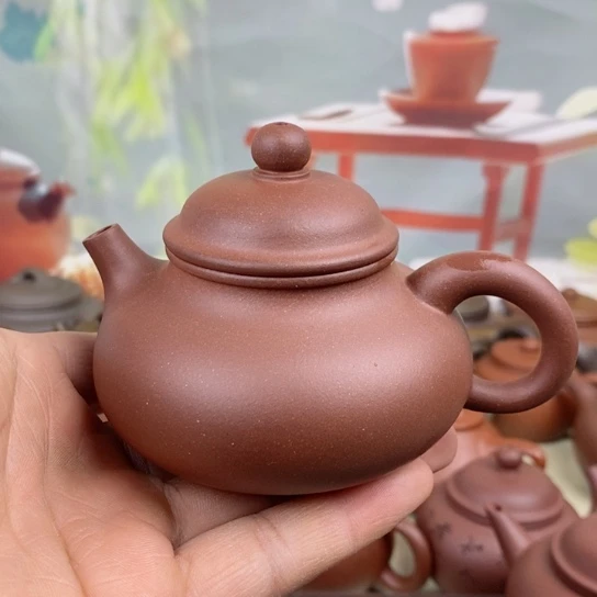 紫砂茶壶风釉羊角山紫泥160cc左右半手工