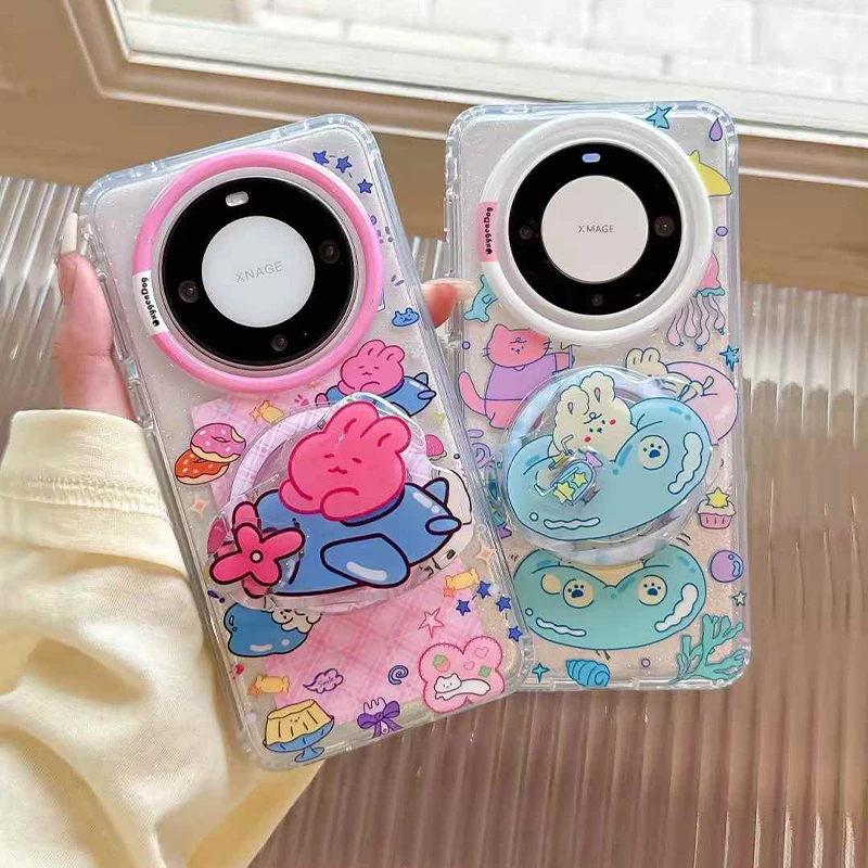 氧气狗涂鸦兔子IMD适用华为mate70pro手机壳mate60pro保护套p70女