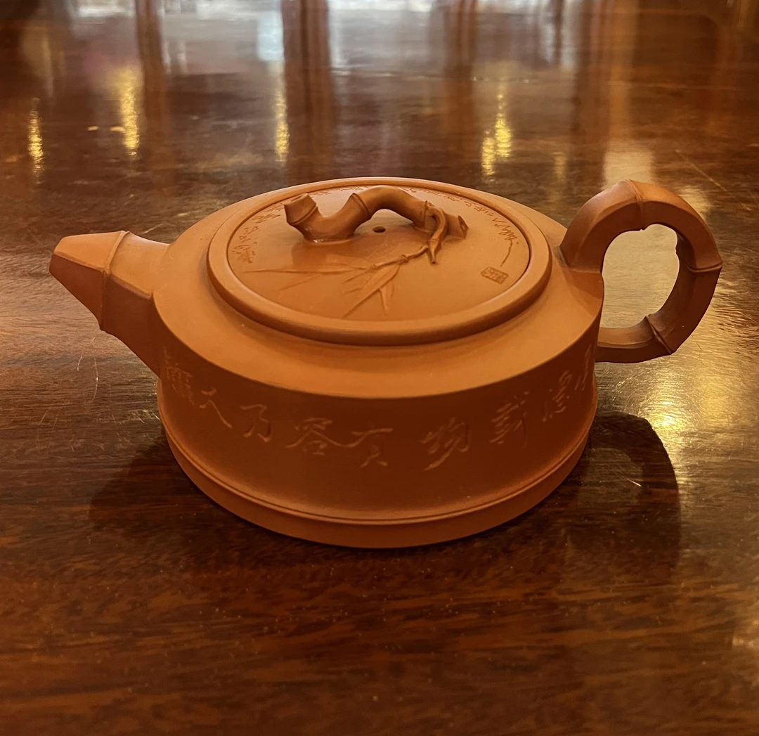 一段竹壶  紫泥  容量450cc左右  精美器型  手工紫砂壶精器