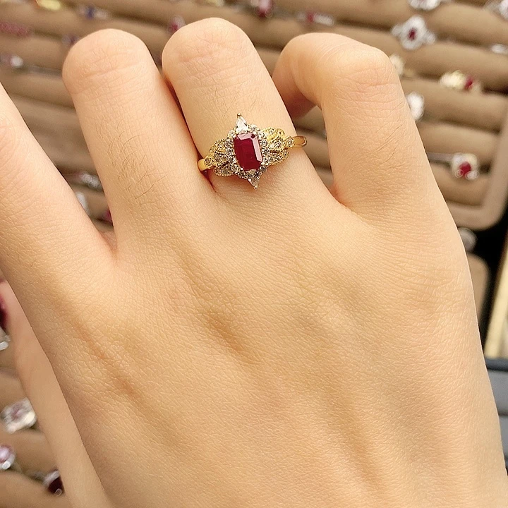 红宝石银S925镶嵌戒指