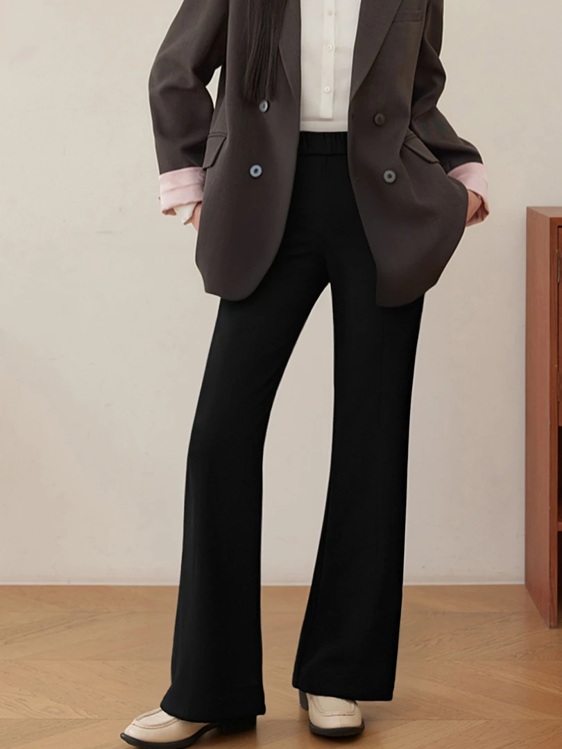 大码女装显瘦百搭休闲长裤女微喇裤2025秋款胖mm宽松直筒裤