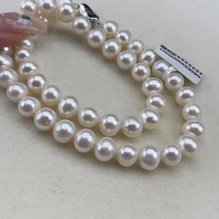 淡水珍珠银S925镶嵌颈饰9➕极光炫彩高品