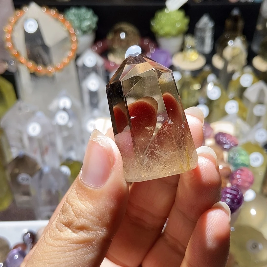 水晶手链银S925镶嵌天然茶水柱子