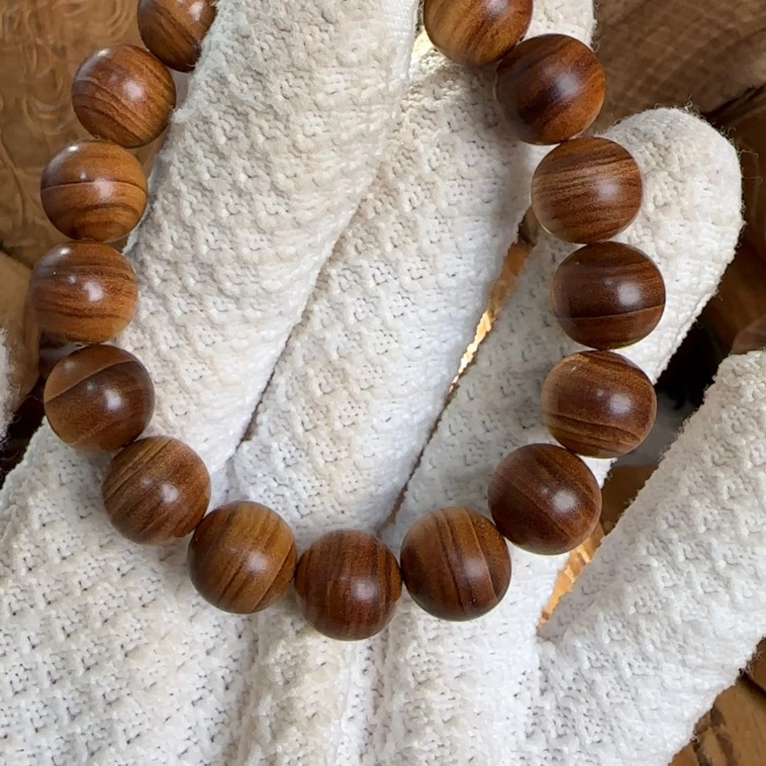 K***.无事牌檀香木12圆珠单圈彩绘料