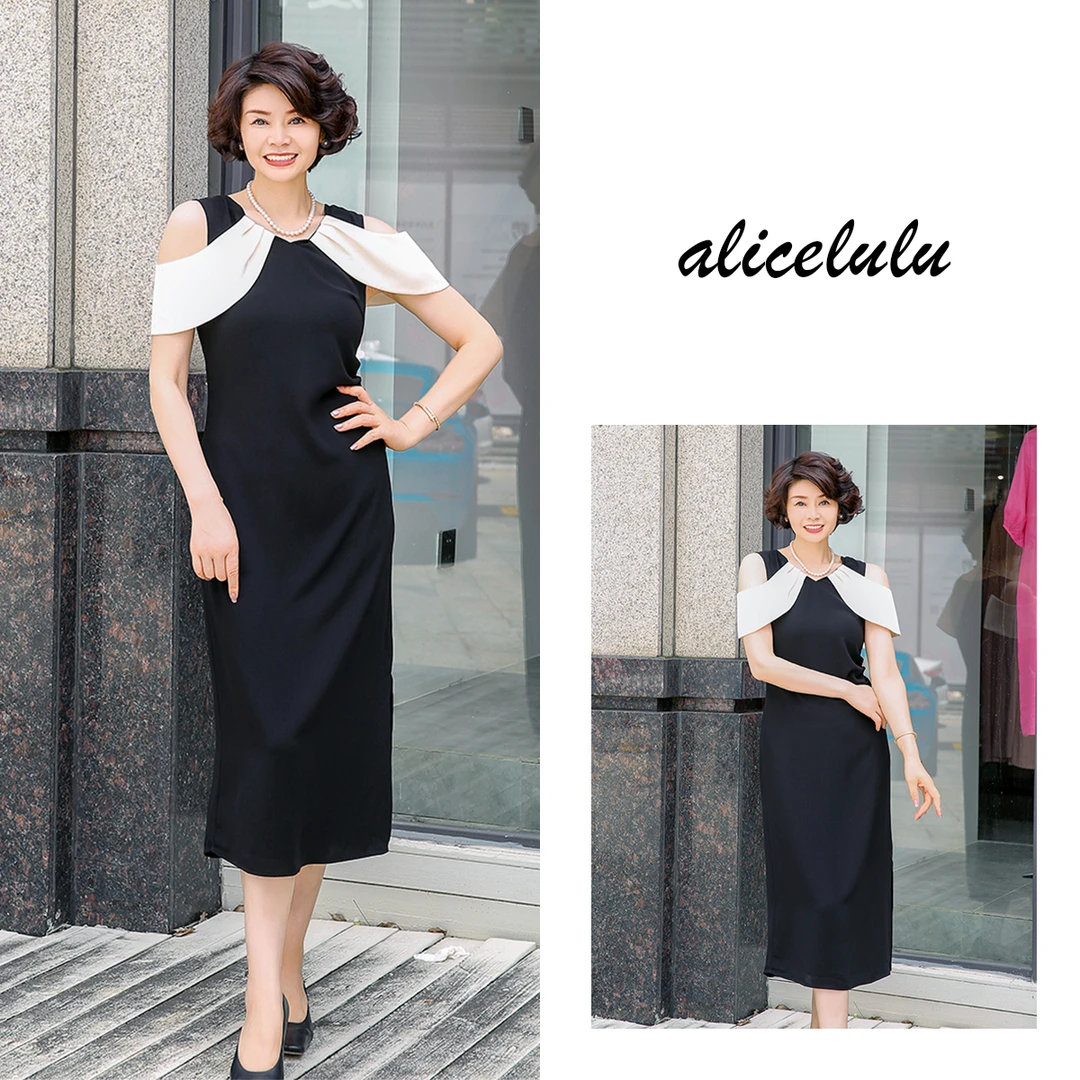 1[alicelulu]“千金一刻”连衣裙 优雅黑白 时髦礼服 S2138811B