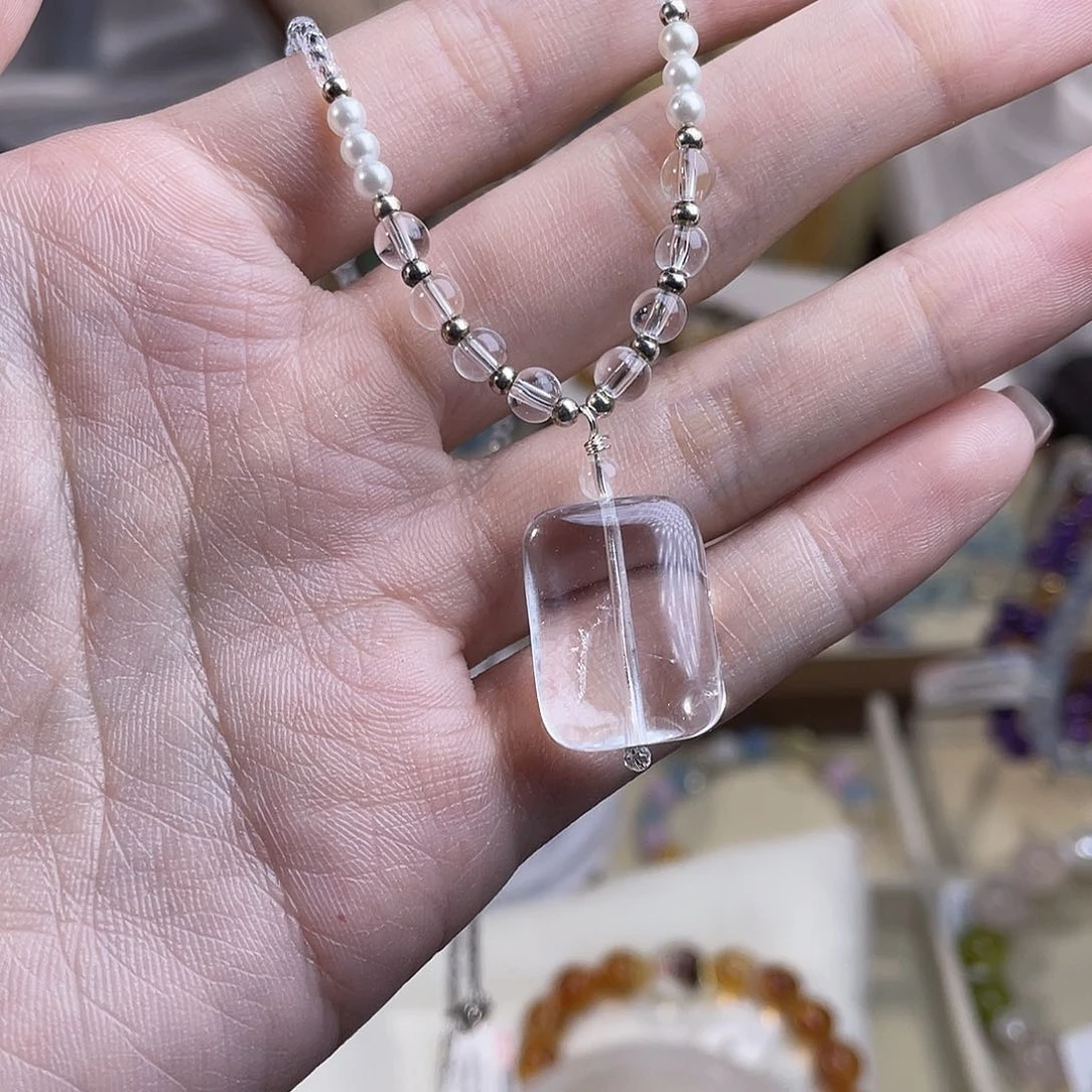 未镶嵌颈饰水晶白水晶无事牌