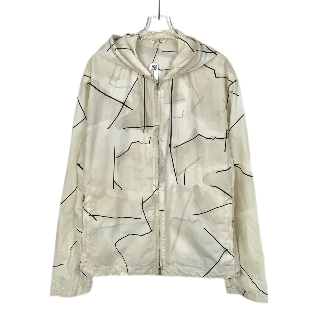 95新 Hermes/爱马仕 CM0048 米色线帽拉链长袖夹克外套 50 L码