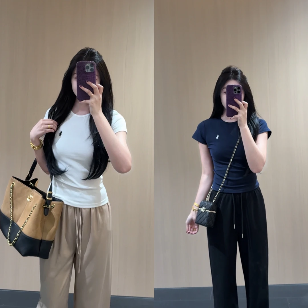 清清款 no退小马刺绣短T恤