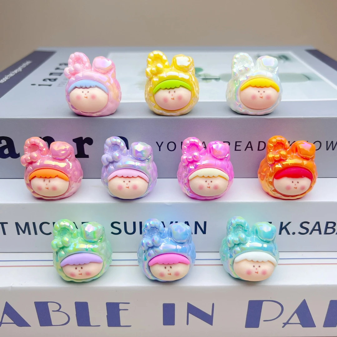 创意卡通夜光电镀莉莉丝兔头萌粒diy立体摆件车载钥匙扣挂件