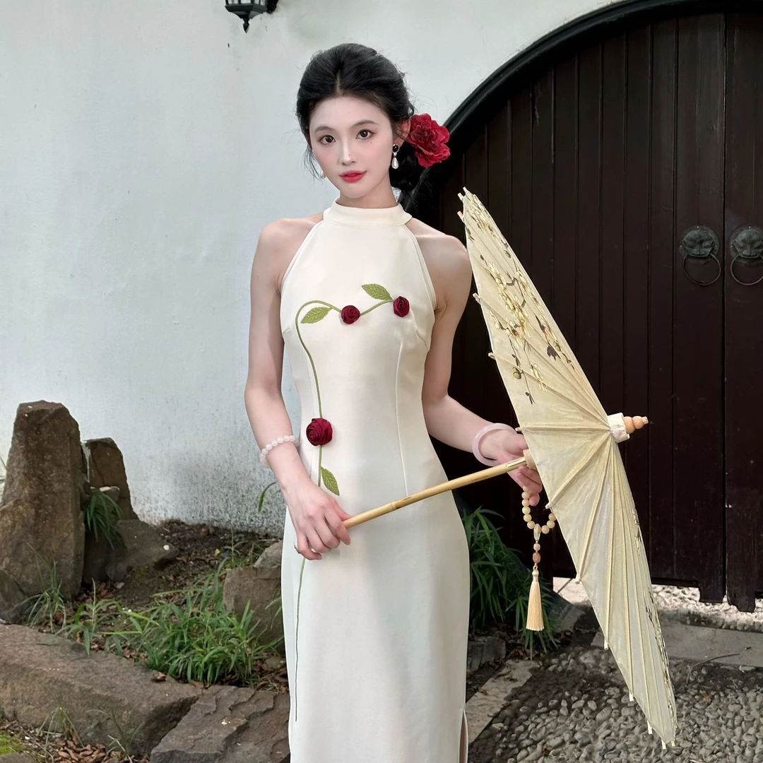 小八定制【水墨江南】25夏新款国风气质复古设计感连衣裙 00104 LSC