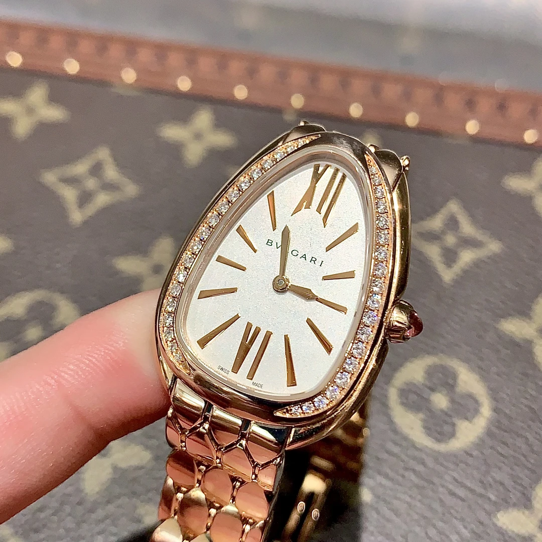 99新 BVLGARI/宝格丽 SERPENTI鎏光蛇影103146玫瑰金33盘拆单