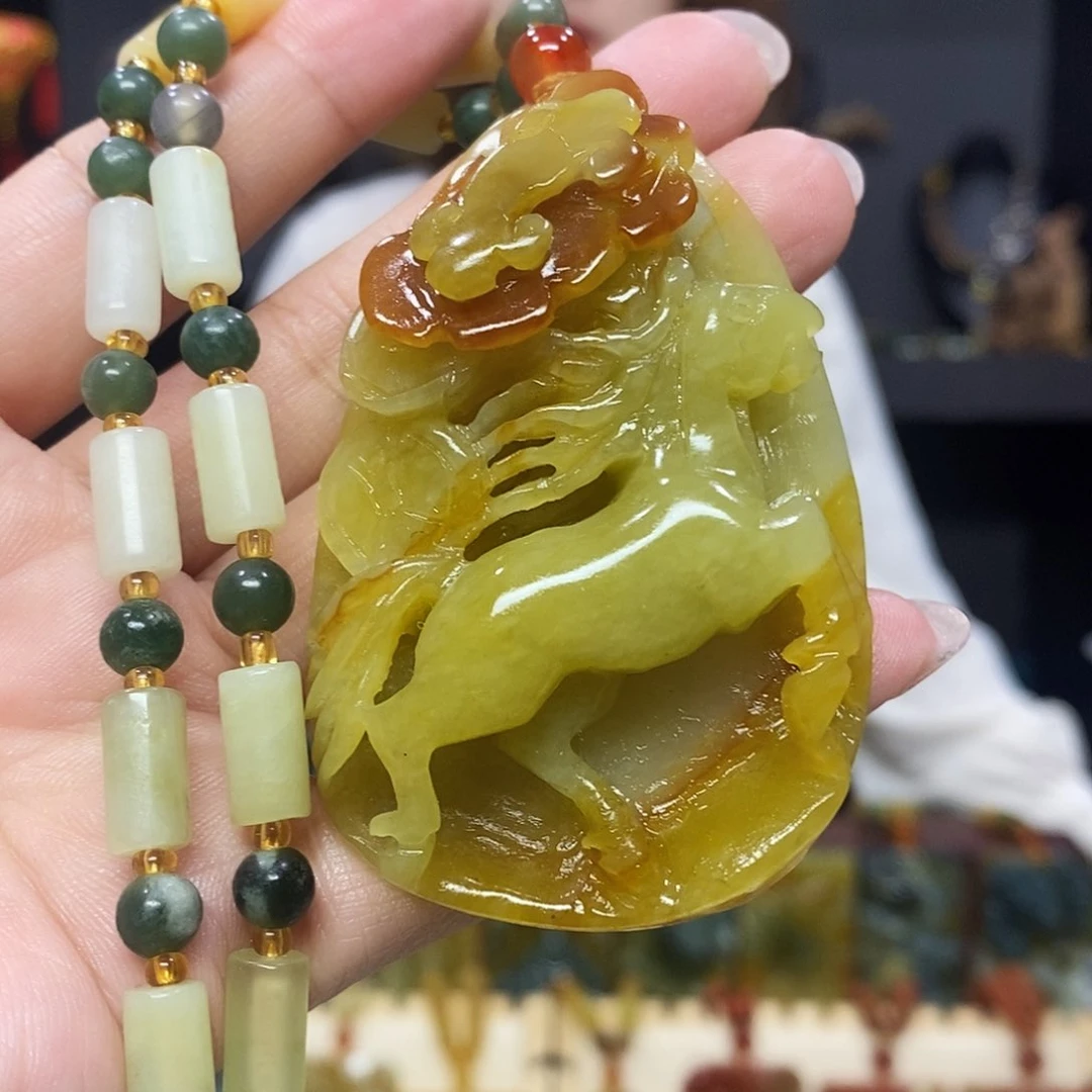 未镶嵌岫玉挂件吊坠项链