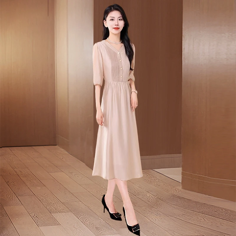 高级感连衣裙女春夏2025新款高端精致小香风十三行爆款小个子裙子