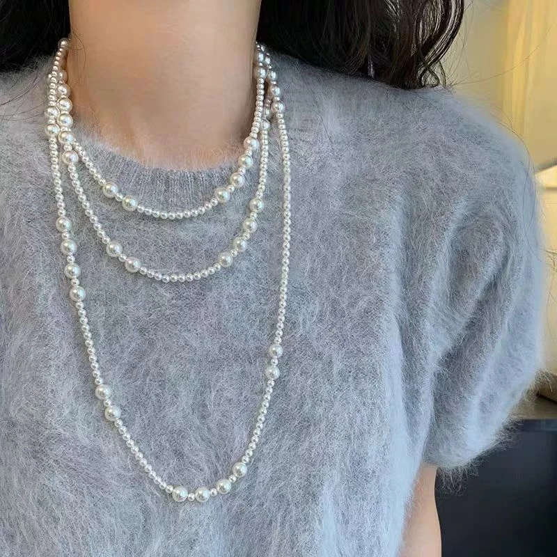 【毛衣链】一米五叠戴气质珍珠项链XL80147SY