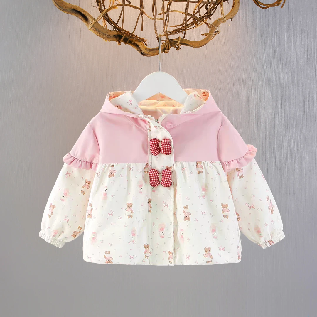 女童外套春秋季网红2025新款女宝宝休闲卡通韩版可爱百搭外穿上衣