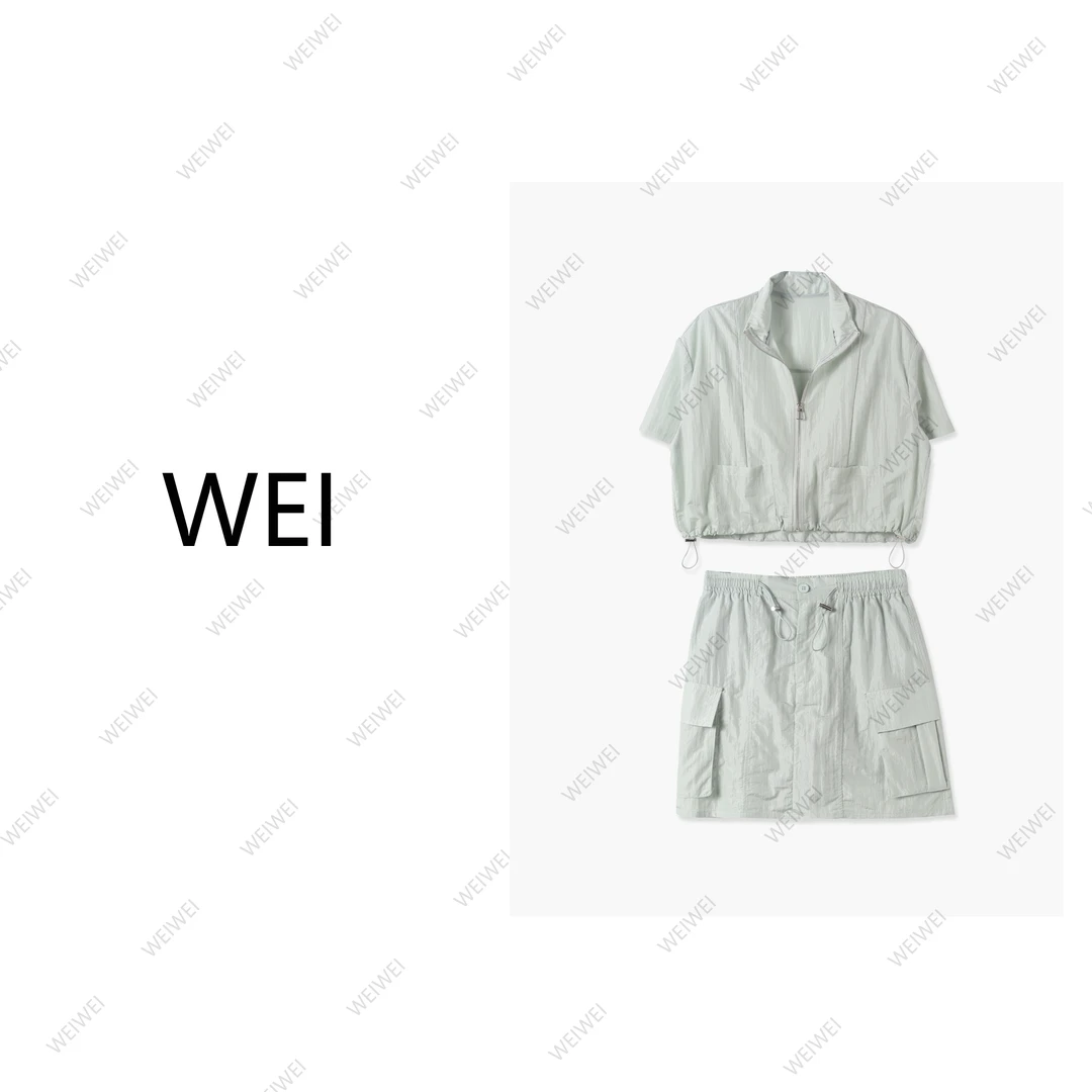 WEI【慵懒周末】短款时尚百搭休闲夏季薄款宽松潮流套装CW25TZ065