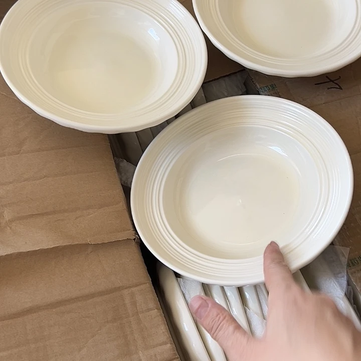 瓷片默认瑕疵商品螺纹深盘3个