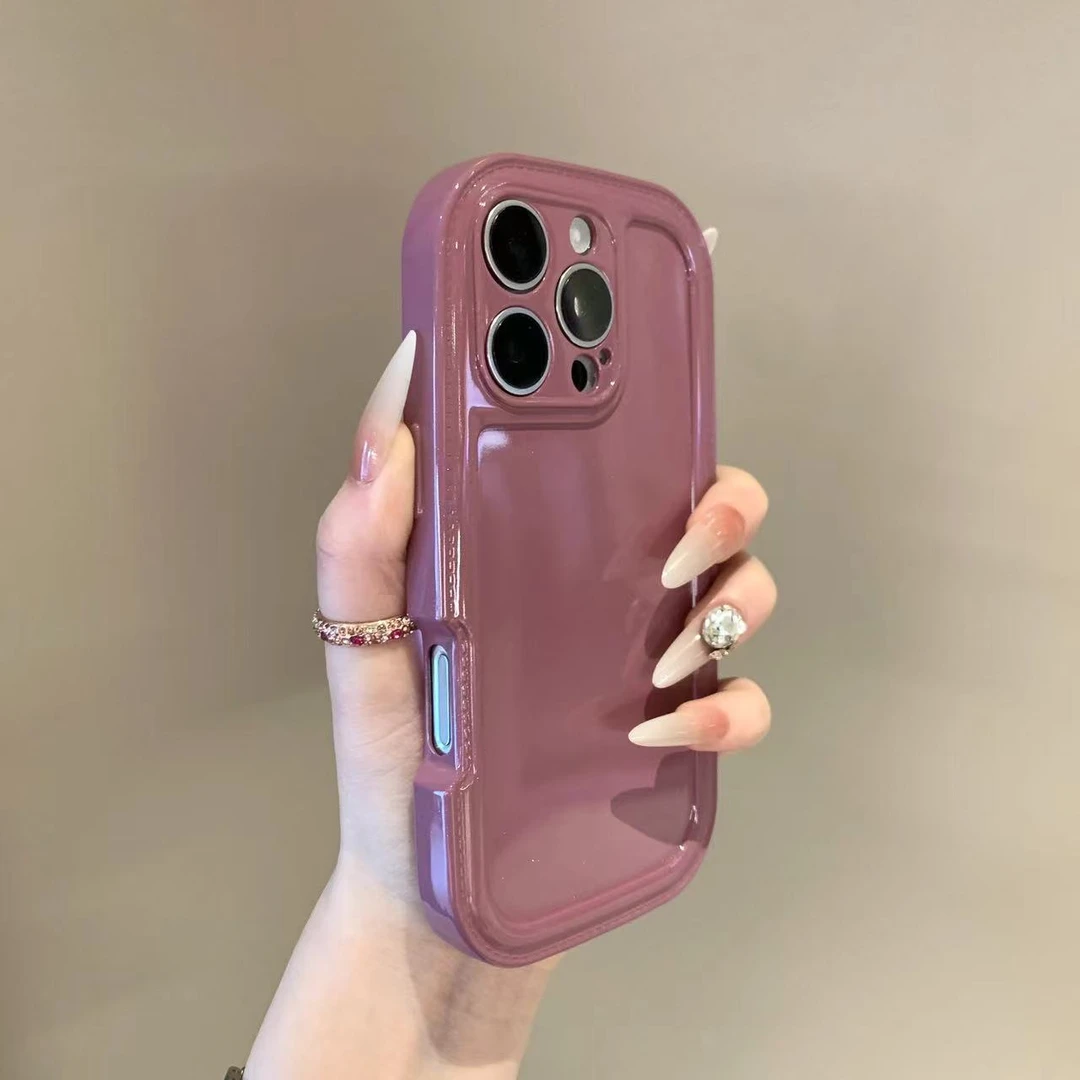 椭圆亮面闪粉适用苹果16手机套iPhone15简约14Promax小众13/11