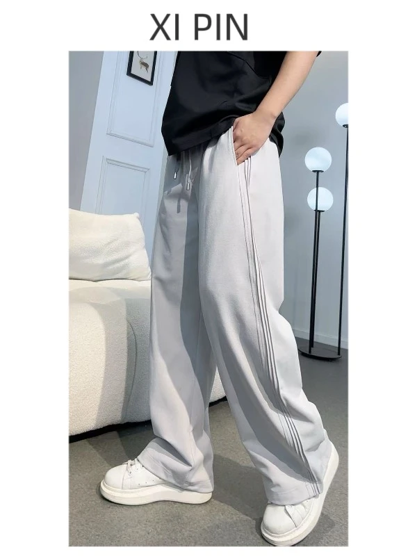 （熙品）春夏情侣弯刀直筒香蕉裤弹力休闲百搭显瘦长裤K-091