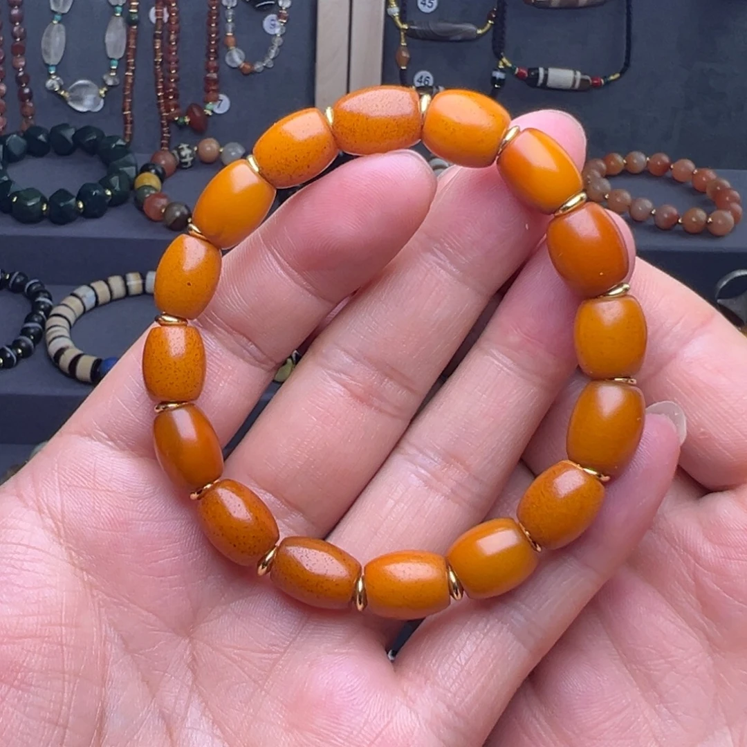 琥珀未镶嵌裸石蜜蜡手链