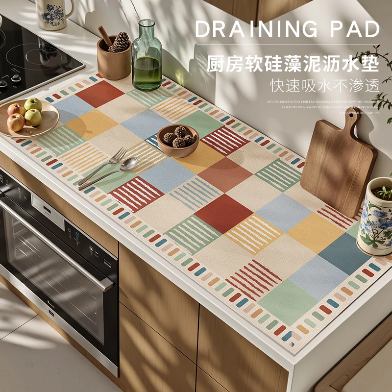 厨房台面沥水垫家用多巴胺吸水速干免洗隔热水槽边洗手吧台防滑垫