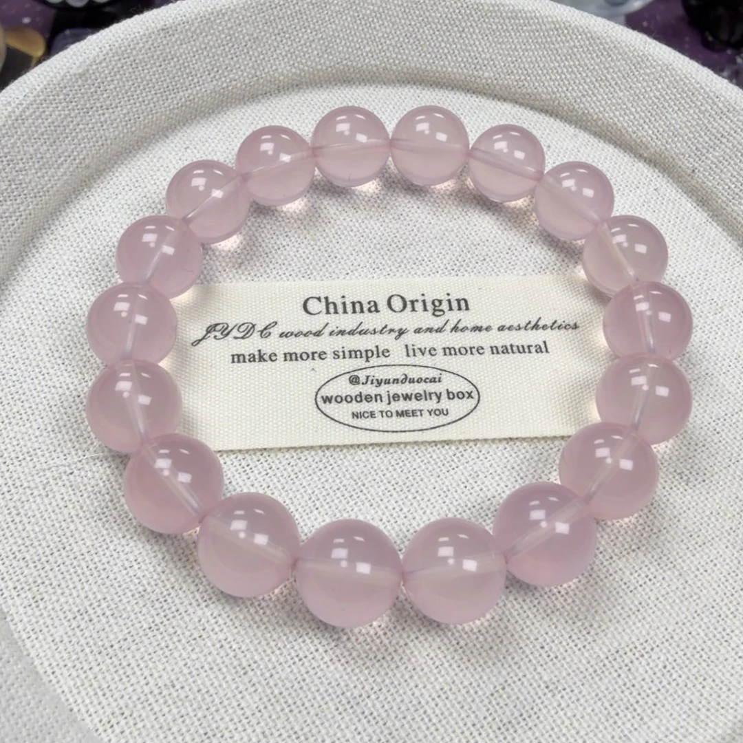 水晶手串未镶嵌透体马粉水晶手串