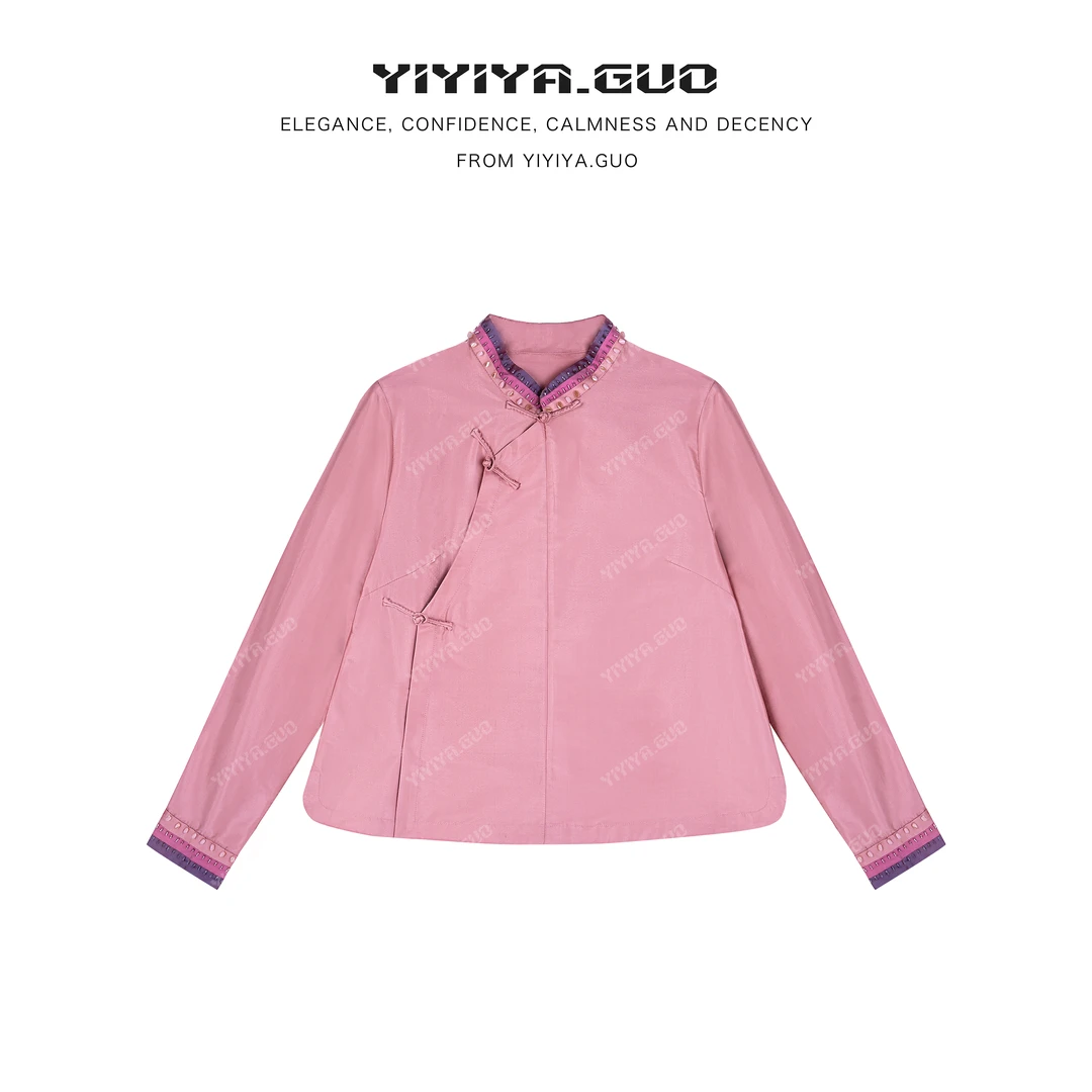 yiyiya.Guo艺艺吖【双宫绸·】新中式中国风斜襟长袖上衣2785SS52