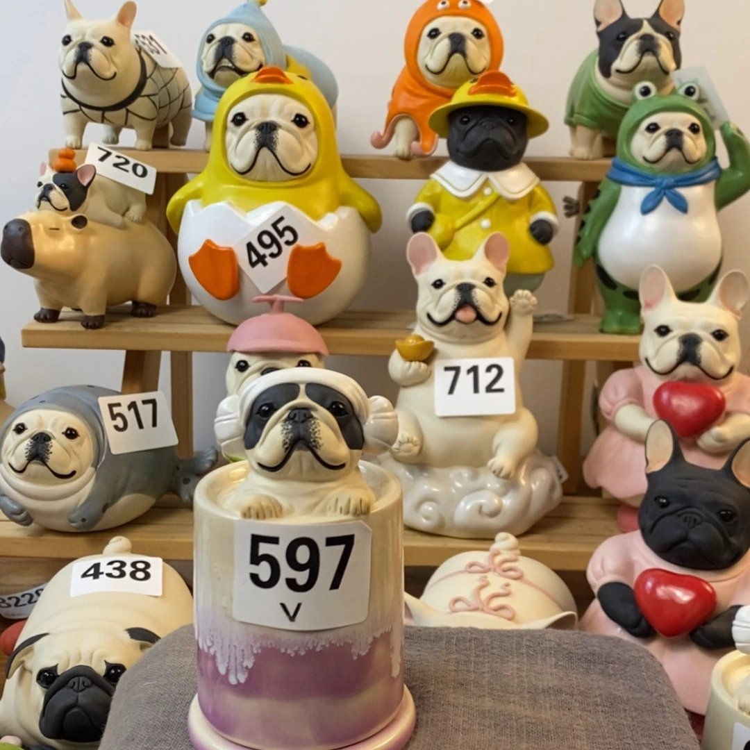 【闪购商品】597黑白花牙签筒陶瓷周边