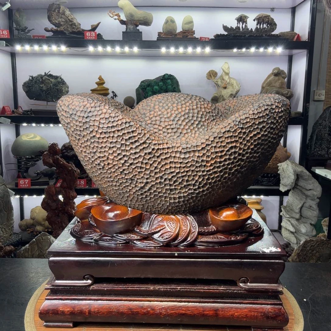 做**己蜂窝石元宝奇石上一