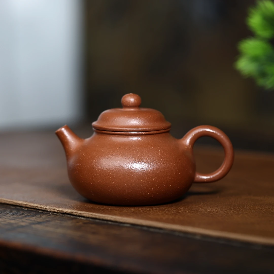 WHY红降坡[容天200CC]宜兴黄龙山原矿手工紫砂壶