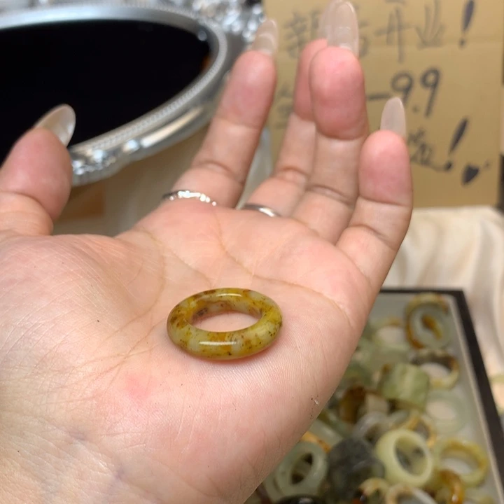 S***i合金蛇纹石玉戒指