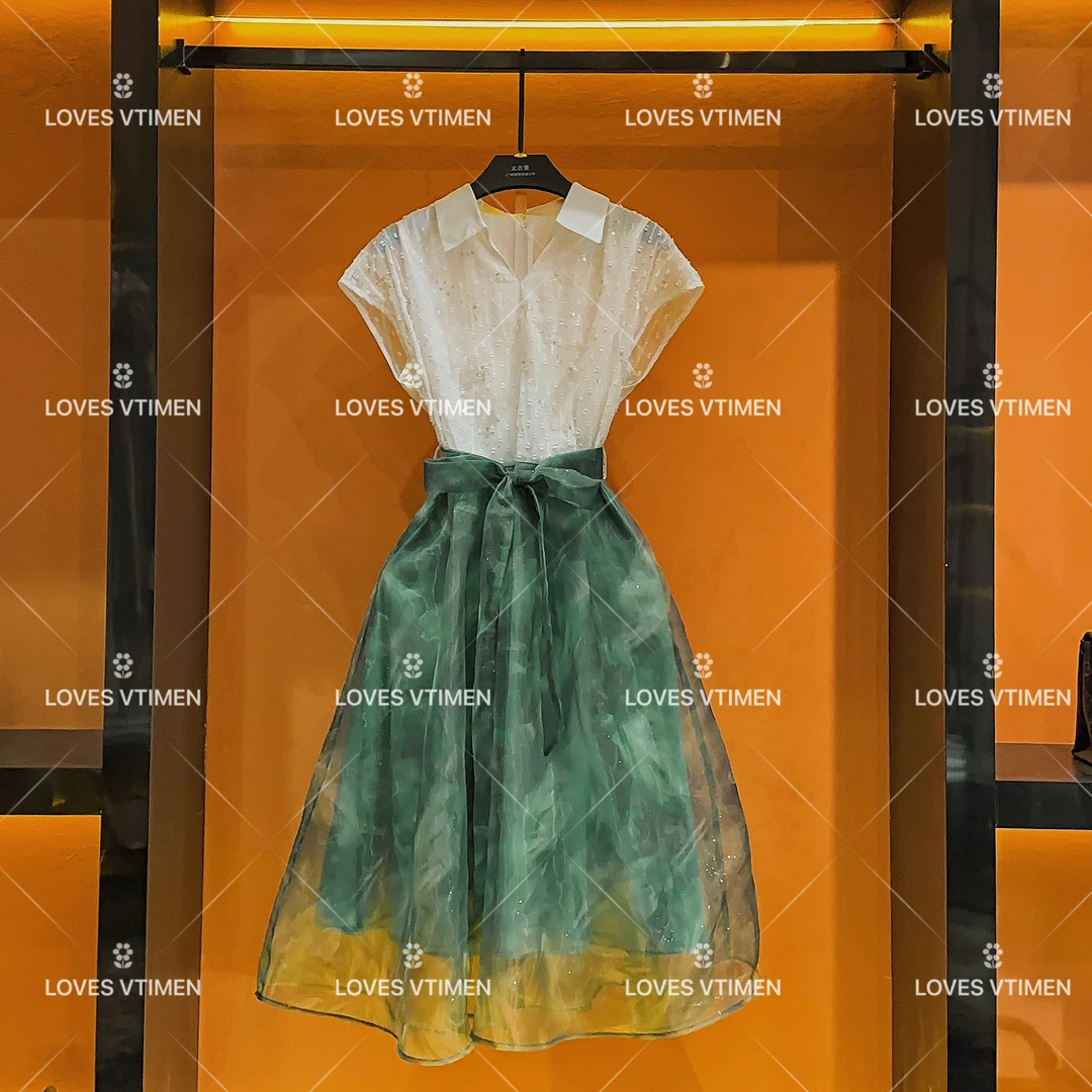 【vian专属】设计师高级感拼接显瘦连衣裙LOVES-A1001气质