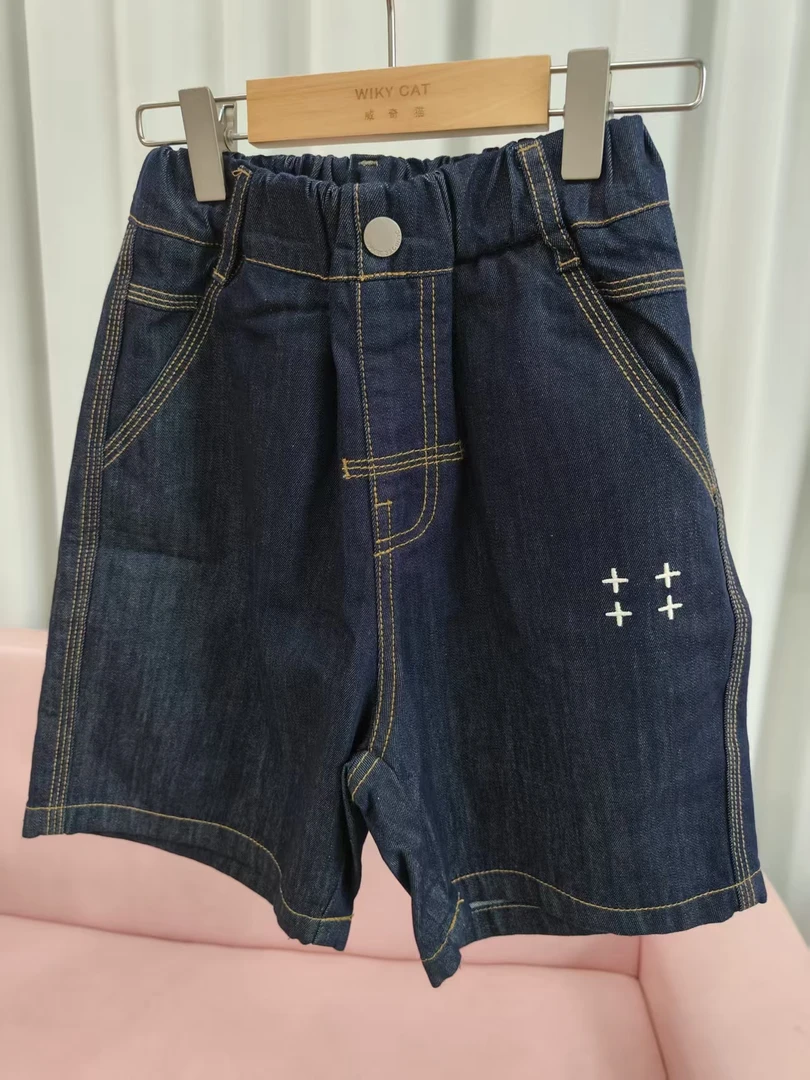 中腰夏季高腰男女通用牛仔裤男童中童女童