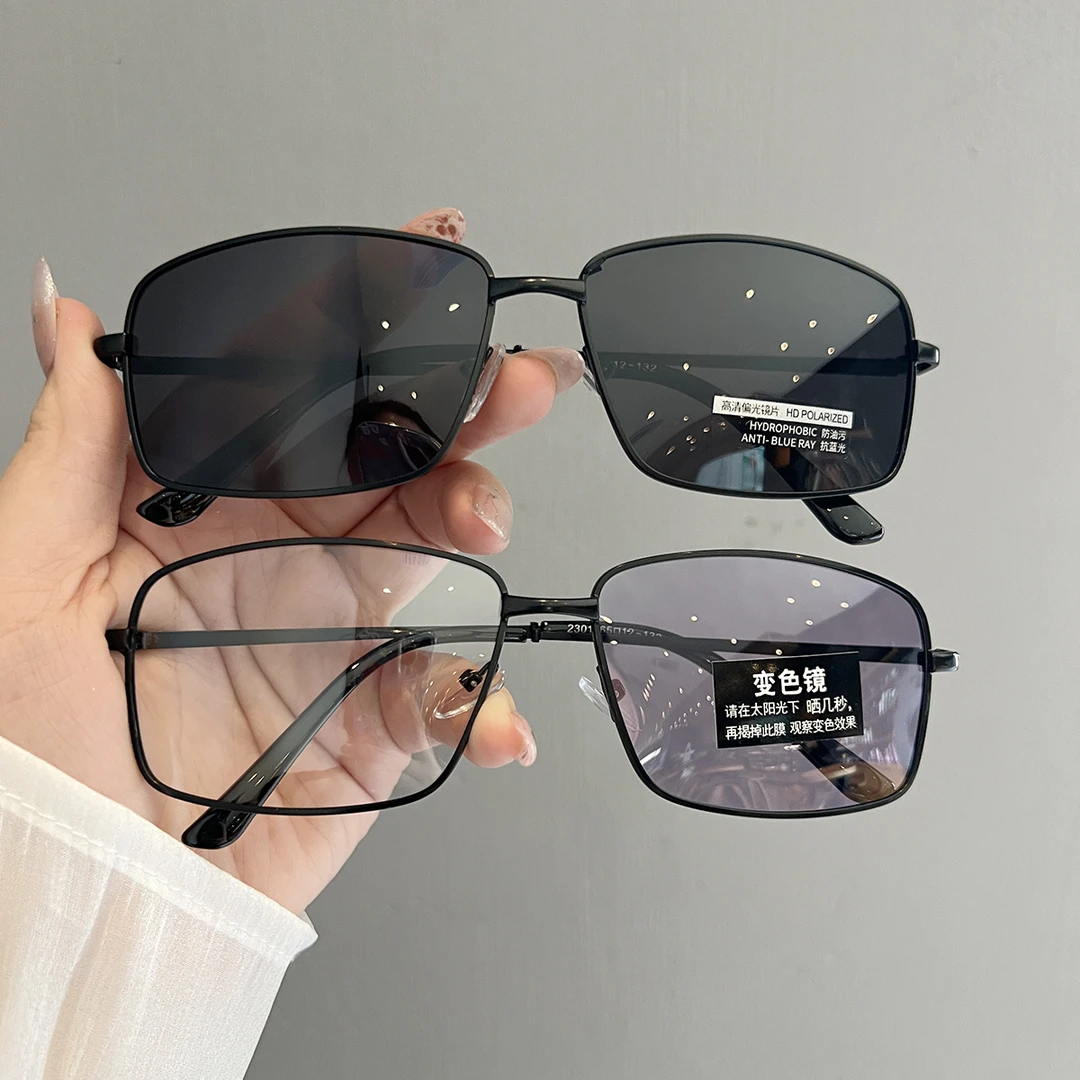 2025新款开车专用偏光太阳镜男士大脸墨镜金属框变色驾驶眼镜钓鱼