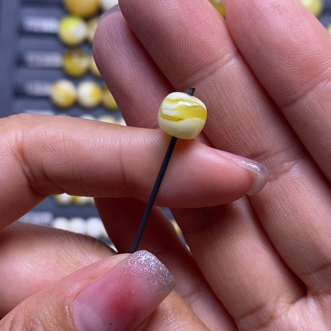 蜜蜡未镶嵌珠宝奇石瓷白橘金妖花老型8.6*7.8mm