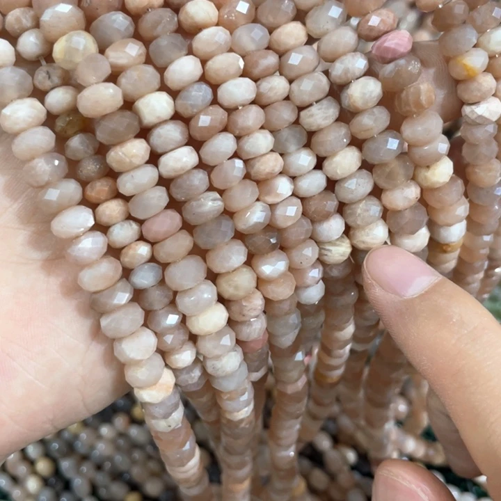 贝壳非金属一条7mm切面金太阳算盘珠