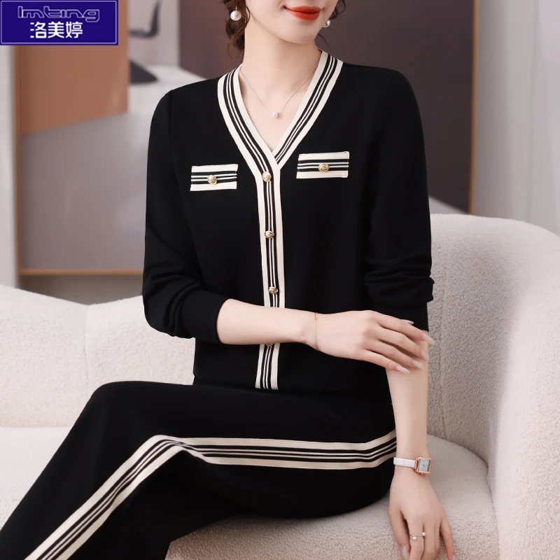 高级感运动套装女2025新款春秋洋气减龄气质上衣阔腿裤休闲两件套