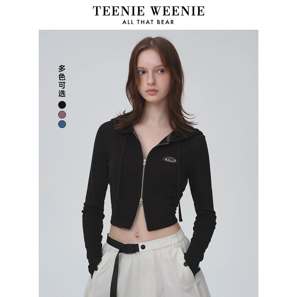 TeenieWeenie小熊卫衣25修身短款连帽户外运动外套女TTMZ256408N