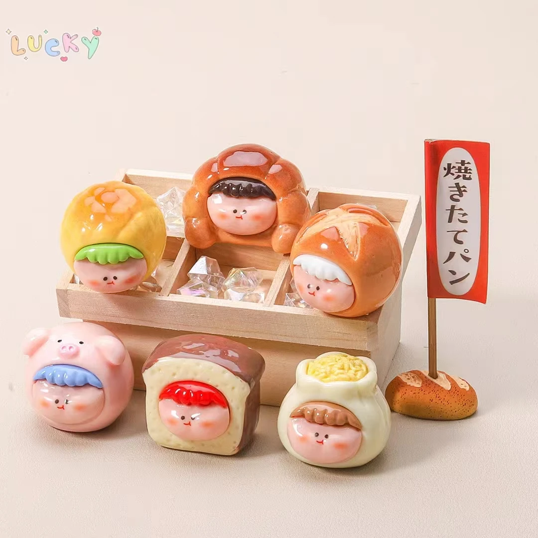 芳姐8【早餐西点包子莉莉丝】卡通可爱树脂办公桌DIY潮玩摆件