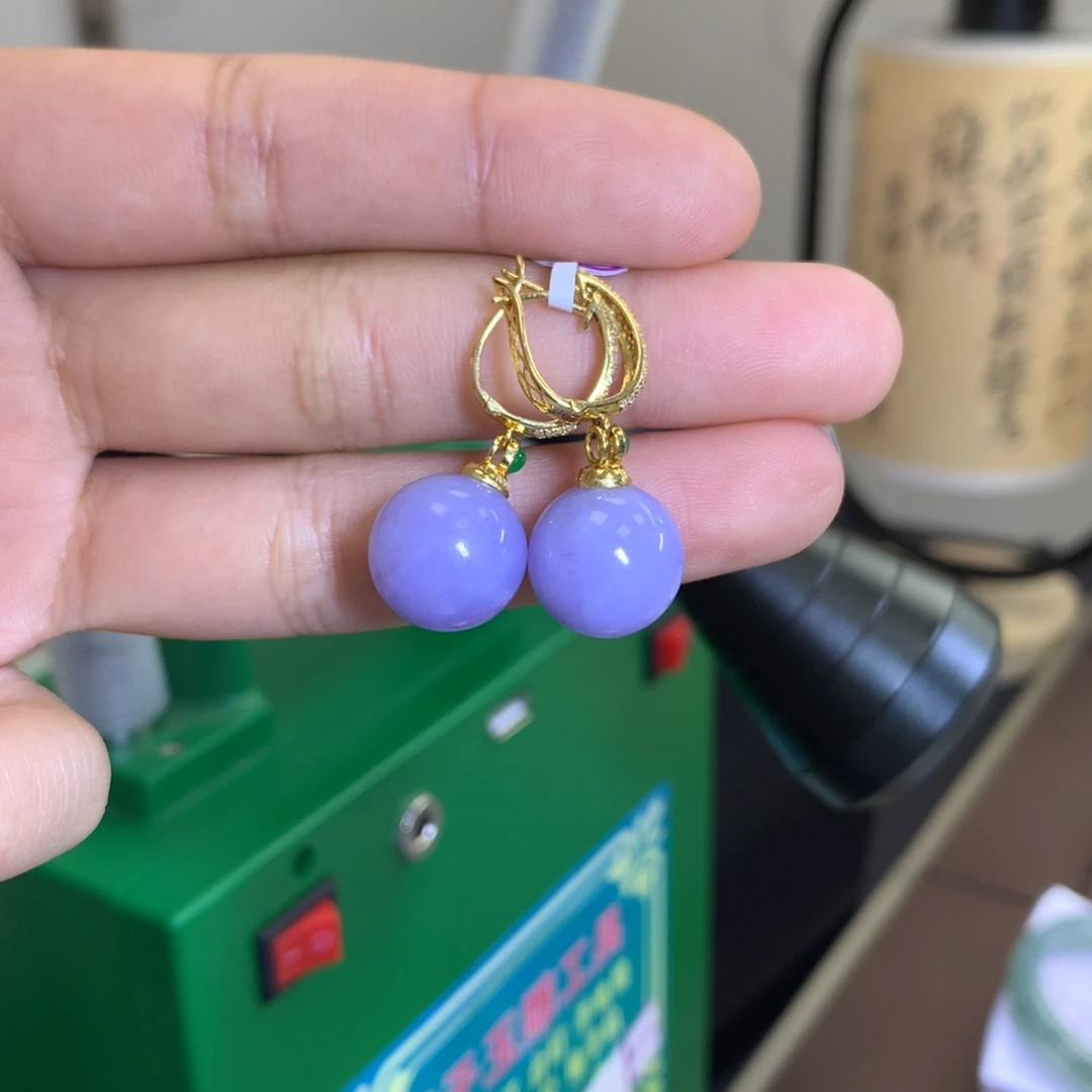 翡翠颈饰18K金镶嵌紫*翡翠