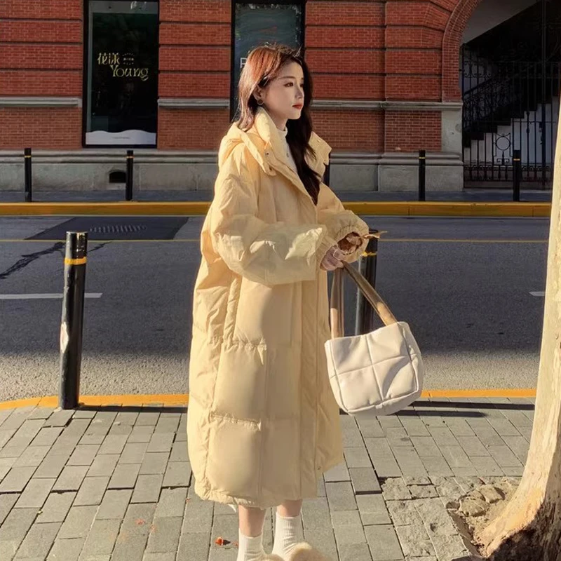冬季新款羽绒棉服女中长款过膝韩版加厚棉服棉袄外套棉衣宽松