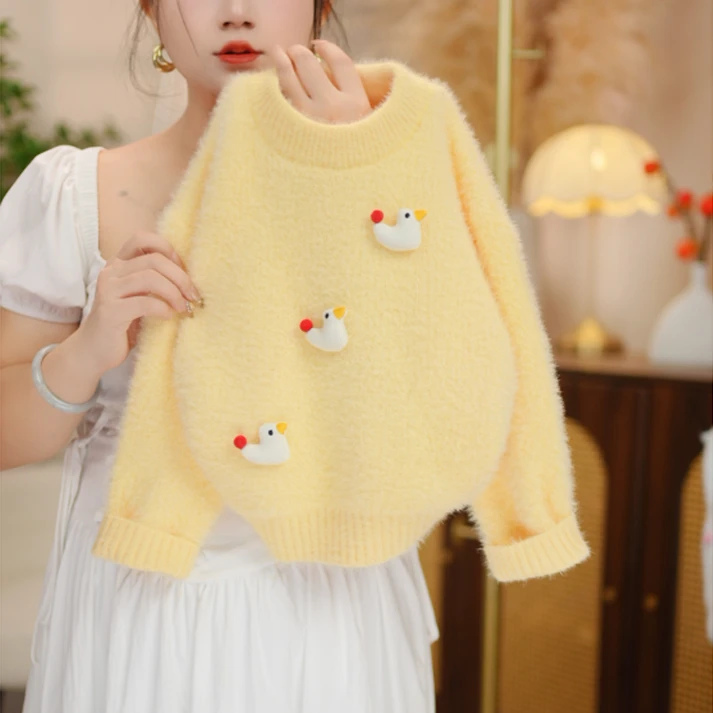 女童洋气儿童新款毛衣秋冬加厚套头毛衣外套